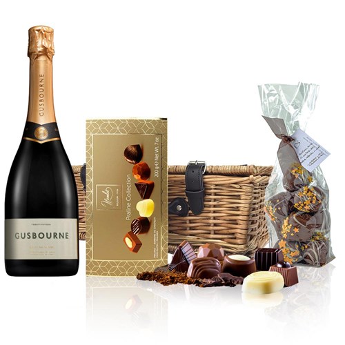Gusbourne Brut Reserve ESW 75cl And Chocolates Hamper